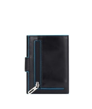 PIQUADRO BLUE SQUARE Portfel składany na trzy części, sk&oacute;ra i monety Czarny - Portfele męskie - 4