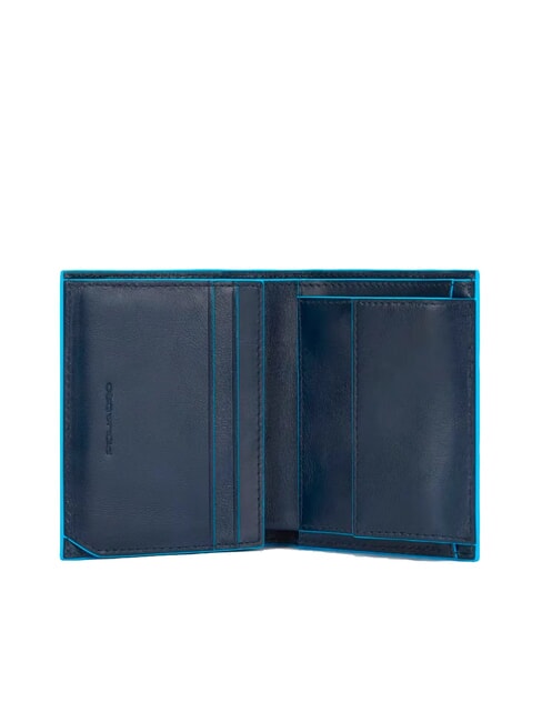 BLUE SQUARE Pionowy portfel sk&oacute;rzany niebieski - Portfele męskie