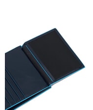 PIQUADRO BLUE SQUARE Pionowy portfel sk&oacute;rzany niebieski - Portfele męskie - 3