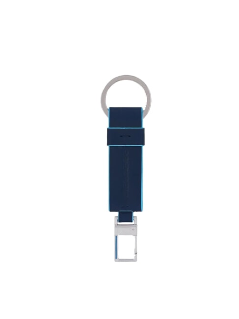BLUE SQUARE Sk&oacute;rzany brelok do kluczy samochodowych niebieski - Brelok
