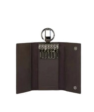 PIQUADRO BLACK SQUARE Sk&oacute;rzane etui na klucze z 6 haczykami - Brelok