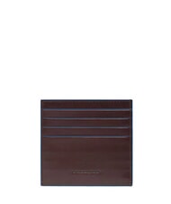 PIQUADRO BLUE SQUARE Sk&oacute;rzany uchwyt na karty MAHOŃ - Portfele męskie - 2
