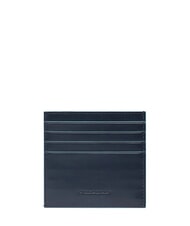 PIQUADRO BLUE SQUARE Sk&oacute;rzany uchwyt na karty niebieski - Portfele męskie - 2