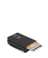 PIQUADRO BLACK SQUARE System przesuwny uchwytu na karty Czarny - Portfele męskie - 3
