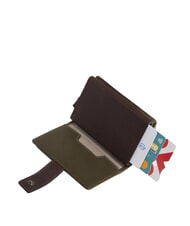 PIQUADRO HARPER Sk&oacute;rzany portfel na karty zielony/ciemnobrązowy - Portfele damskie - 3