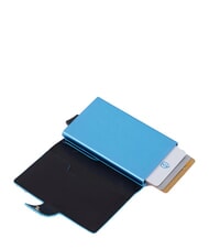 PIQUADRO BLUE SQUARE Sk&oacute;rzany portfel na karty Czarny - Portfele męskie - 3