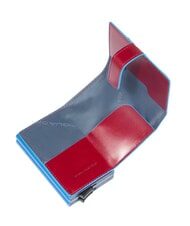 PIQUADRO BLUE SQUARE Sk&oacute;rzany portfel na karty CZERWONY - Portfele męskie - 2