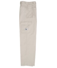 CALVIN KLEIN CK JEANS Spodnie cargo z elastycznej bawełny skorupka jajka - Spodnie damskie - 3