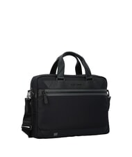 PIQUADRO TRAKAI Akt&oacute;wka ze sk&oacute;ry i materiału na laptopa 14" Czarny - Teczki robocze - 2