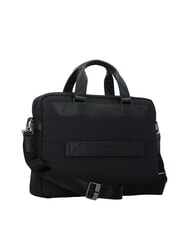 PIQUADRO TRAKAI Akt&oacute;wka ze sk&oacute;ry i materiału na laptopa 14" Czarny - Teczki robocze - 4