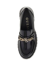 GUESS ALMER Mokasyny z logo z łańcuszkiem i kryształkami CZARNY - Buty damskie - 4