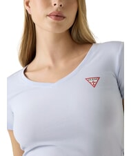 GUESS MINI TRIANGLE Koszulka z dekoltem w serek niebieski w drogach oddechowych - Koszulki i topy damskie - 3
