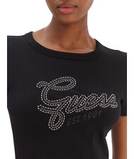 GUESS STUDS SCRIPT Koszulka z kr&oacute;tkim rękawem i dopasowanym krojem odrzutowiec - Koszulki i topy damskie - 3