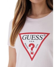 GUESS ORIGINAL LOGO Koszulka tr&oacute;jkątna delikatny r&oacute;ż - Koszulki i topy damskie - 3