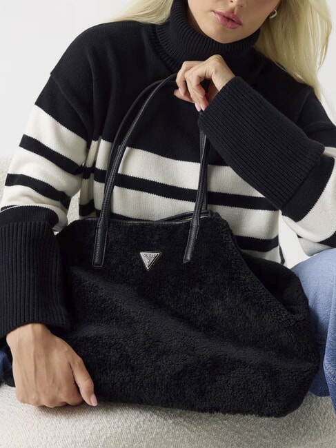 VICTORIA Torba typu shopper Teddy z kopert&oacute;wką CZARNY - Torby damskie
