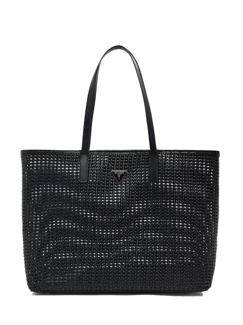BRIGITTA Torba typu shopper z tkaniny z kopert&oacute;wką CZARNY - Torby damskie
