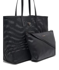 GUESS BRIGITTA Torba typu shopper z tkaniny z kopert&oacute;wką CZARNY - Torby damskie - 4
