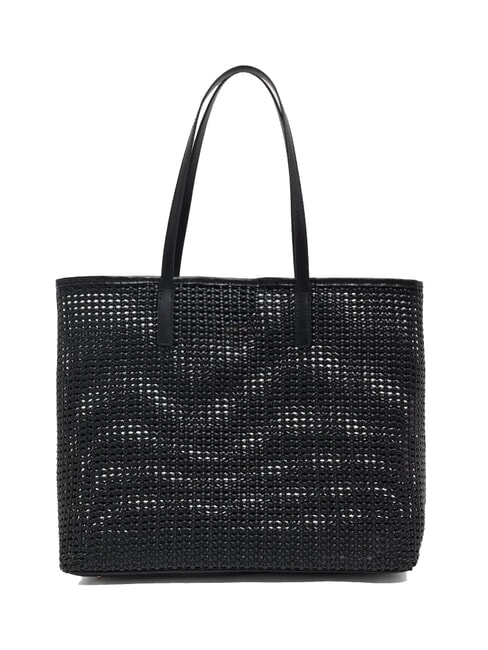 BRIGITTA Torba typu shopper z tkaniny z kopert&oacute;wką CZARNY - Torby damskie