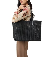 GUESS BRIGITTA Torba typu shopper z tkaniny z kopert&oacute;wką CZARNY - Torby damskie - 6