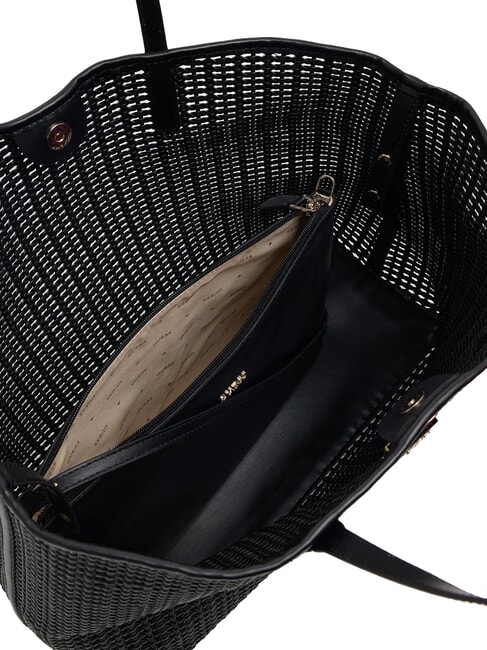 BRIGITTA Torba typu shopper z tkaniny z kopert&oacute;wką CZARNY - Torby damskie