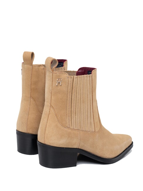 TH SUEDE COWBOY Zamszowe botki teksańskie khaki - Buty damskie