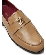 TOMMY HILFIGER THE LEATHER CLASSIC Mokasyny damskie sk&oacute;rzane khaki - Buty damskie - 3