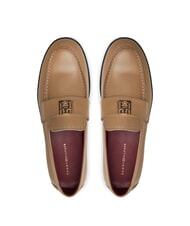 TOMMY HILFIGER THE LEATHER CLASSIC Mokasyny damskie sk&oacute;rzane khaki - Buty damskie - 4