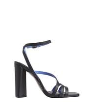 TOMMY HILFIGER TH LEATHER BLOCK Wysokie sk&oacute;rzane sandały z paskiem na kostce czarny - Buty damskie - 3