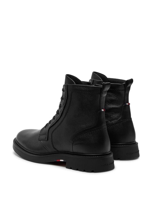 HILFIGER COMFORT Sk&oacute;rzane botki sznurowane z zamkiem błyskawicznym czarny - Buty męskie