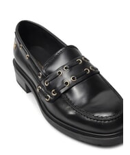 TOMMY HILFIGER CHUNKY NAUTICAL EYELETS  Mokasyny sk&oacute;rzane czarny - Buty damskie - 3