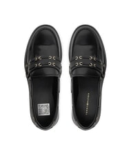 TOMMY HILFIGER CHUNKY NAUTICAL EYELETS  Mokasyny sk&oacute;rzane czarny - Buty damskie - 4