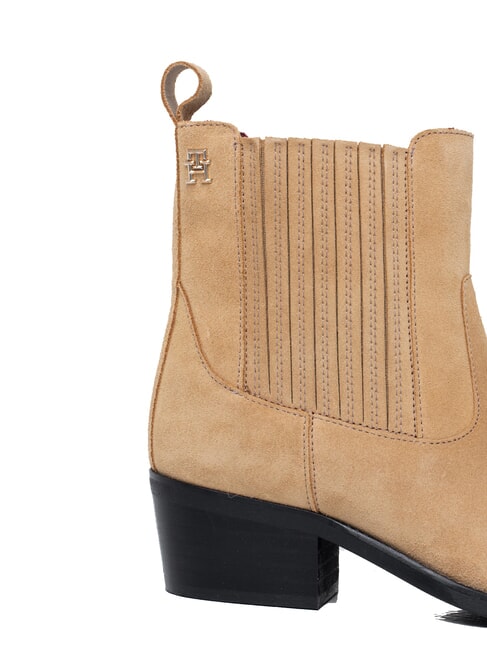 TH SUEDE COWBOY Zamszowe botki teksańskie khaki - Buty damskie