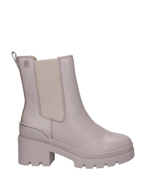 TH Sk&oacute;rzane botki na średnim obcasie szary - Buty damskie