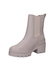 TOMMY HILFIGER TH Sk&oacute;rzane botki na średnim obcasie szary - Buty damskie - 4