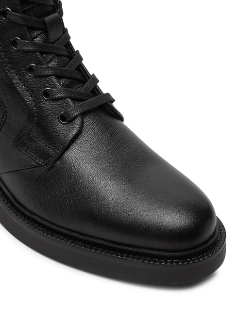 HILFIGER COMFORT Sk&oacute;rzane botki sznurowane z zamkiem błyskawicznym czarny - Buty męskie