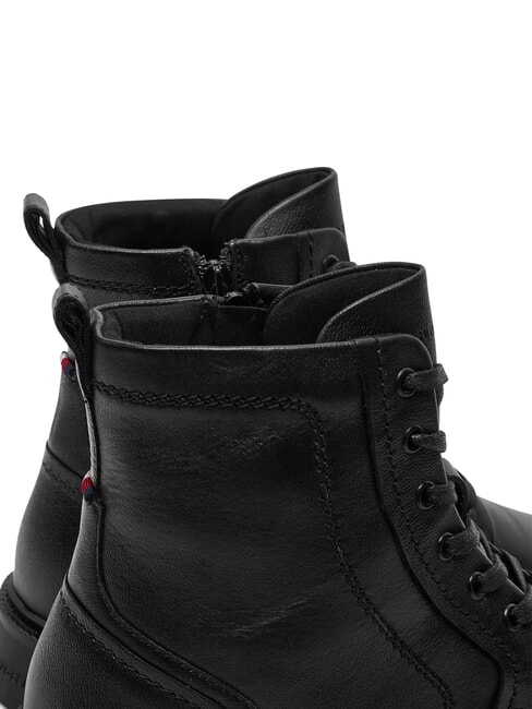 HILFIGER COMFORT Sk&oacute;rzane botki sznurowane z zamkiem błyskawicznym czarny - Buty męskie