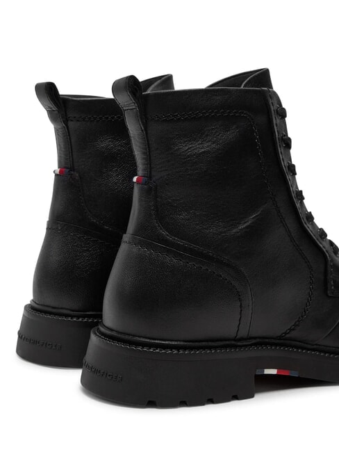 HILFIGER COMFORT Sk&oacute;rzane botki sznurowane z zamkiem błyskawicznym czarny - Buty męskie