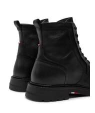 TOMMY HILFIGER HILFIGER COMFORT Sk&oacute;rzane botki sznurowane z zamkiem błyskawicznym czarny - Buty męskie - 5