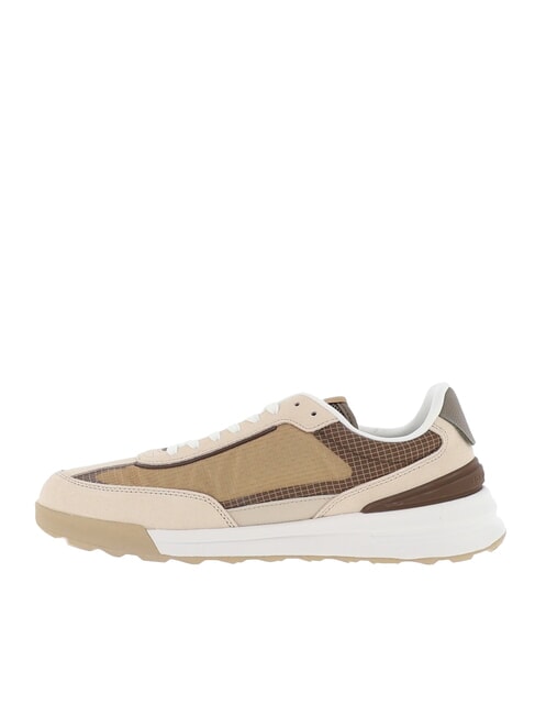 RETRO RUNNER Trampki ze sk&oacute;ry i materiału beżowy - Buty męskie