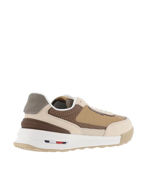 RETRO RUNNER Trampki ze sk&oacute;ry i materiału beżowy - Buty męskie