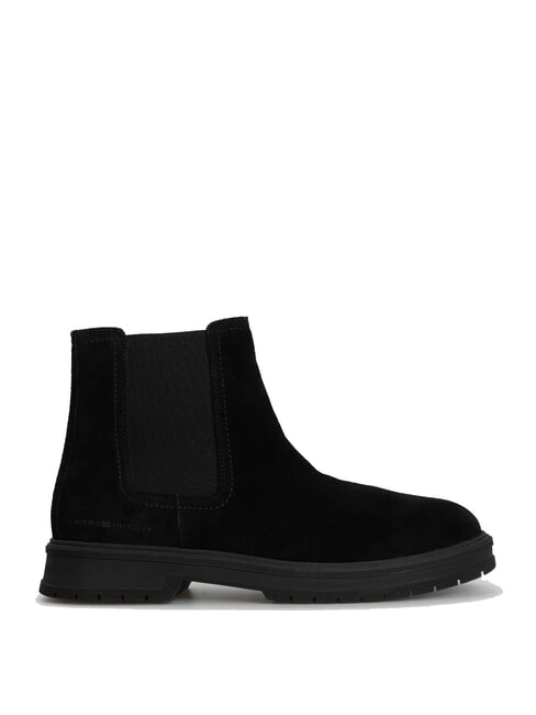 HILFIGER SUEDE Zamszowe botki zapinane na zamek czarny - Buty męskie