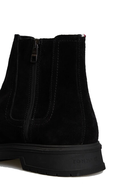 HILFIGER SUEDE Zamszowe botki zapinane na zamek czarny - Buty męskie