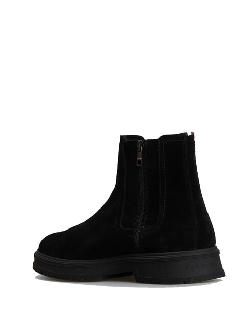 HILFIGER SUEDE Zamszowe botki zapinane na zamek czarny - Buty męskie