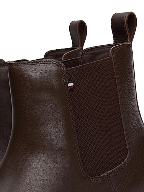 FLEXIBLE HILFIGER Męskie sk&oacute;rzane botki do kostki brązowy - Buty męskie