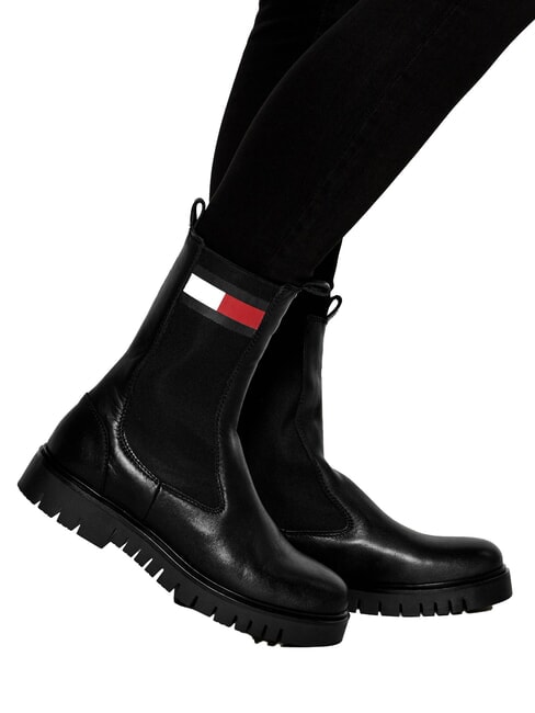 TH JEANS Sk&oacute;rzane botki czarny - Buty damskie