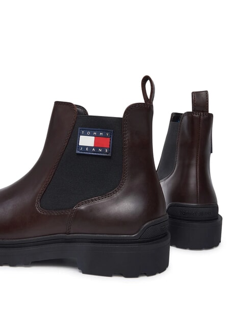 TOMMY JEANS CHELSEA LEATHER  Sk&oacute;rzane botki brązowy - Buty męskie