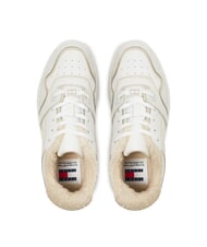 TOMMY HILFIGER TH JEANS Sk&oacute;rzane trampki z aplikacją ecru - Buty damskie - 3