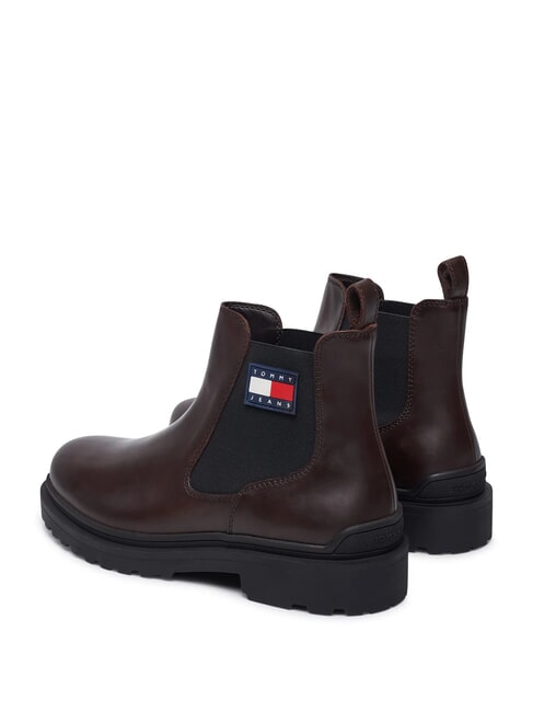 TOMMY JEANS CHELSEA LEATHER  Sk&oacute;rzane botki brązowy - Buty męskie
