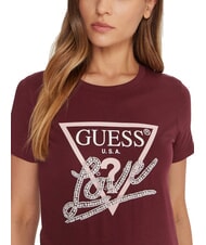 GUESS PEARLS LOVE TRIANGLE Koszulka z nadrukiem i aplikacjami czerwono-czarny - Koszulki i topy damskie - 3