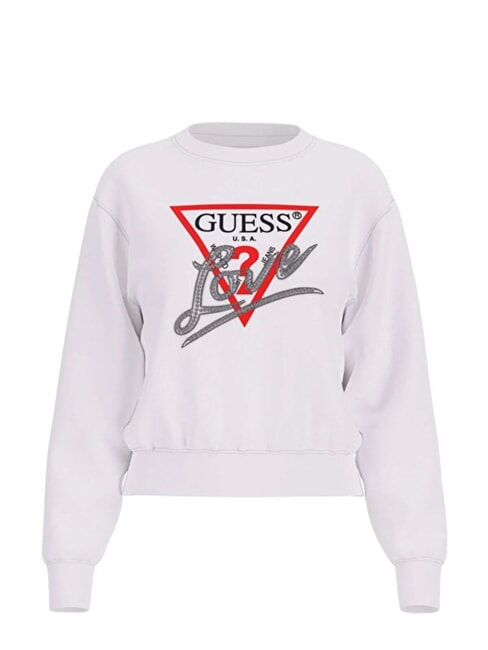 STUDDED LOVE Bluza z okrągłym dekoltem i nadrukiem ćwiek&oacute;w czysto biały - Bluzy damskie